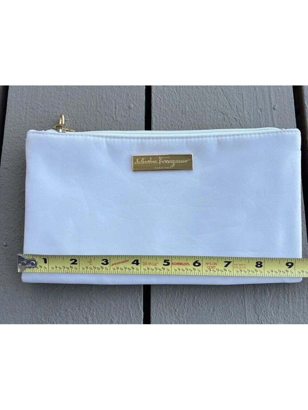 Salvatore Ferragamo Parfums white Two Side Zipper case pouch